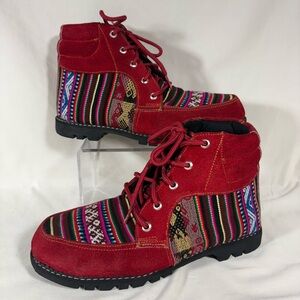 CAT Walking Machines Women's Red Utility Suede Leather Boots Size 6